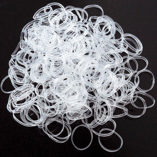 Xiufortion 1000-Pack Mini High Elasticity Clear Soft Rubber Bands Mini Hair Elastics for DIY storage Children Hairstyle Ponytail Dreadlock （transparent）