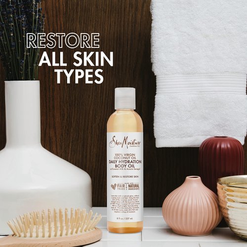 SheaMoisture Daily Hydration Body Oil Virgin Coconut Oil For Dry Skin Paraben Free 8 oz
