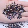 Flatback Rhinestones Round Gems for Nails Art and Crafts 4000Pcs SS6 2mm AB Crystals Glitter Stone DIY Bags Clothes Shoes (Black Rose Red AB)