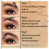 3Pcs Eyebrow Tattoo Pen,Waterproof 4 Point Eyebrow Makeup Pencil,Microblading Eye Brow Pencils for Women,Lasting Smudge-proof Highly Pigmented Brow Pen with 24Pcs Eyebrow Stencils(Dark Brown)