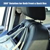 Amooca Car Seat Back Hook Universal Auto Storage Hanger Suede with Metal Car Seat Organizer for Handbag Purse Coat Umbrellas Grocery Bags 2 Pack Black