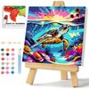 WEMEON Sea Turtle Paint by Numbers Kit for Kids with Framed- Easy Paint by Numbers Kit for Kids Age 4-12, Simple Painting Paint by Numbers for Gift Home Wall Decor(10x10Inch)