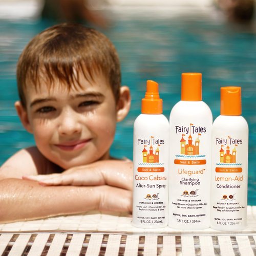 Fairy Tales Swim Shampoo 12oz and Conditioner 8oz for Kids | Made with Natural Ingredients in the USA | No Parabens, Sulfates, or Synthetic Dyes