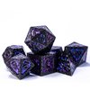 UDIXI Metal DND Dice Set, 7PCS Polyhedral D&D Dice Set Dragon d and d Dice with Gift Box for MTG Dungeons and Dragons Role Playing Games (Purple Sequins)