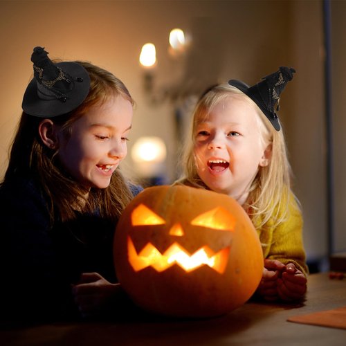 Balck Witch Hat Gothic Rose Tassel Decor Hair Clip Hair Accessories for Halloween Party