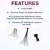 Ardell False Eyelashes Double Up Individuals Knotted Long Black 4 Pack