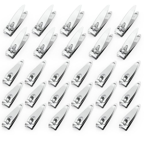 100 Pieces Nail Clippers Flat Toenail Clippers Stainless Steel Toenail Clippers Manicure Pedicure Sturdy Trimmer Set for Men and Women