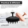 SPACOVE Scalp Massager Hair Growth with Soft Silicone Scalp Scrubber Shampoo Brush for Dandruff Removal Wet and Dry Hair Brush Scalp for Mens and Womens (Black)