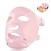 FOMI Hot Cold Clay Face Contoured Ice Mask | Flexible Cooling Full Facial Mask for Headache, Migraine, Sinus, Acne, Swollen Face, Stress, Dark Circles Relief | Fabric Backing | Natural Clay (Pink)