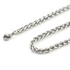 HZMAN Mens Stainless Steel Cross Pendant Necklace with Wheat Chain (Silver)