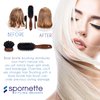 Spornette Deville Sculpting Hair Brush #343 Soft Boar Bristle, Wood Handle, Cushioned Smoothing Brush for Daily Maintenance, Finishing & Adds Shine to Brush Outs and Blow Outs