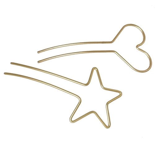 2 Pcs Metal U Shaped Hair Pins Heart Star Hair Sticks Hair Forks Simple Hairpins Hair Accessories for Women and Girls