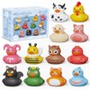 12PCS Rubber Ducks,Toddler Bath Toys,No Hole Bathtub Toys,Baby Pool Toys for 18 Months and Older