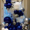 Navy Blue and Silver Balloons, Blue and Silver Balloons, Silver Confetti Balloons Navy Blue White Latex Balloons for Boys Birthday Baby Shower, Wedding Anniversary Party Supplies