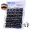 Fluffy Lash Clusters with Bottom Lashes Wispy Cluster Eyelash Extensions 294pcs Individual Lashes with Lower Eyelash Clusters 10-25mm 80D Clusters Lashes DIY Curly Lash Extension at Home