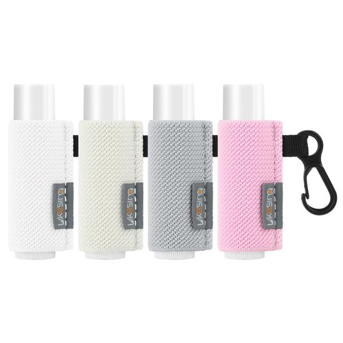 Likesing Lip Balm Holder, 4Pcs Chapstick Holder with Clip On for Backpacks, Elastic Lipstick Sleeve Holder Gifts for Friends Women Girls Boys Man