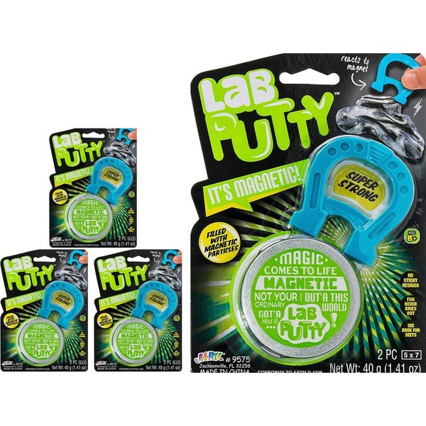 JA-RU Lab Putty Magnetic Slime w/Magnet (3 Slime Putty) Stretchy Slime for Kids & Adults. Stress Relief Fidget Slime Putty Toys. Best Thinking Educational Putty. Party Favor Pack 9575-3p