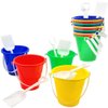 The Dreidel Company Beach Day Playsets (Pack of 12) 5.25" Sand Bucket Play Set Box Includes, Pail & Shovel Sand Toy for Boys and Girls Birthday Party Favor
