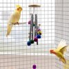 Parakeet Toys with Colorful Bells and Shining Sticks, Bird Cage Accessories Wind Chimes for Chewing, Chew Toys for African Grey, Budgies, Cockatiels, Lovebirds, Conures, Quakers, Small to Medium Birds