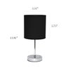 Simple Designs LT2007-BLK Chrome Mini Basic Table Lamp with Fabric Shade, Black