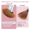 Saviland Kolinsky Acrylic Nail Brush Set - 4PCS Professional Acrylic Nail Brushes for Acrylic Application, Size 6/10/12/14 Acrylic Powder Brushes for Acrylic Nails Extension & 3D Nail Carving