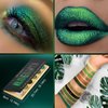 DE'LANCI Glitter Olive Green 12 Colors Makeup Pallet, Multichrome Green Eyeshadow Palette, Matte Shimmer Light Dark Emerald Green Brown Eye Shadow for Hazel Eyes, Bright Sparkly Black Silver Shades