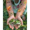 Frog Temporary Tattoos, 188 PCS 20 Sheets, Hypoallergenic, Hyper-Realistic Design, Frog Party Favors and Frog Themed Gifts, Leap Frogs Enthusiasts