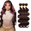 30 30 30 Inch 99J Bundles Ombre Human Hair Bundles Burgundy Body Wave Bundles Peruvian Grade 8A Virgin Human Hair Extensions P1B99J Body Wave Bundles Burgundy Bundles