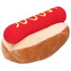 Jeanoko Hot Dog Toy Exquisite Design Food Shape Stuffed Toy Squeezable Soft Plush Dog Toy Soft Plush Hot Dog Shape for Cats Dogs