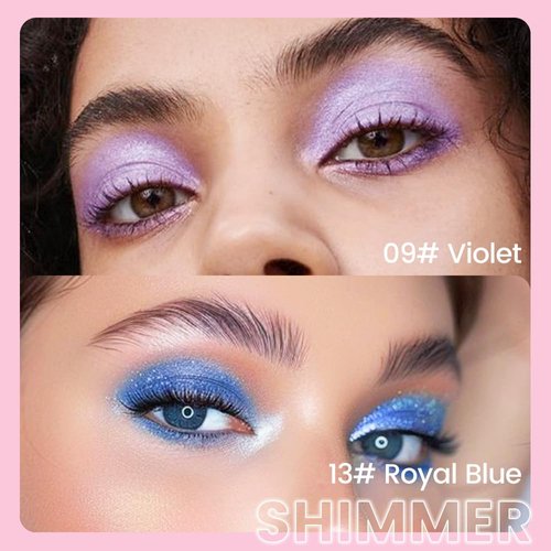 Kaely 2Pcs Cream Eye Shadow Brightener Sticks Set for Eyes Waterproof, Violet & Royal Blue Shimmer Cream Eyeshadow Applicator Stick Long Lasting Pigmented Eye Makeup sombras en crema para ojos 9+13