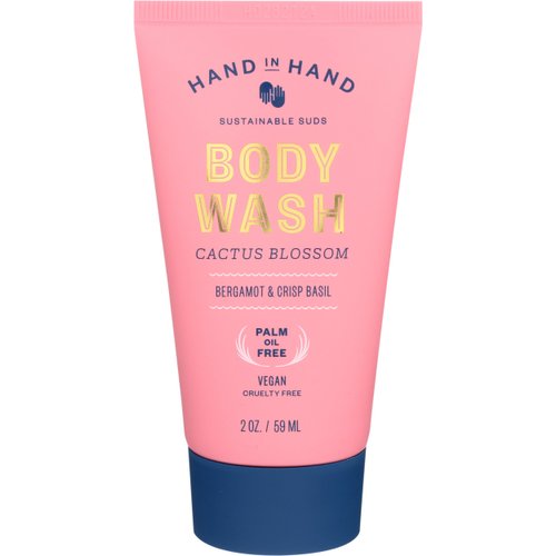 HAND IN HAND Bergamot &amp; Crisp Basil Cactus Blossom Mini Body Wash, 2 FZ