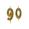 Qj-solar Gold 90th Birthday Candles,Number 90 Cake Topper for Party Decoration