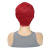 Kubiblue Pixie Cut Glueless Wigs Wear and Go Wig Burgundy Wine Red Short Pixie Cut Human Hair Wigs for Women None Lace Front Wig 99J Pixie Cut Wigs with Bangs for Daily Wear(99J)