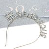 CIEHER 50th Birthday Crown & 50 and Fabulous Birthday Sash, 50th Birthday Tiara for Girls, 50th Birthday Sash 50th Birthday Decorations for Women, 50th Birthday Gifts - Silver