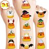100 PCS Halloween Corn Temporary Tattoos Themed Birthday Party Decorations Favors Supplies Decor Cute Pumkin Candyland Fall Tattoo Stickers Gifts For Game Boys Girls Classroom School Prizes Reward