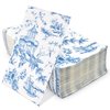 Gift Boutique 100 Blue Tuscan Guest Napkins Decorative Hand Towels 3 Ply Disposable Paper Tuscany Pagoda Napkins for Bathroom Toilet Powder Room Holiday Wedding Bridal Shower Dinner Party Napkin Towel
