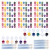 DUA MAIGA 210 Pcs Mini Acrylic Paint Set,12 Colors Acrylic Paint Strips with 30 Pcs Paint Brushes for Kids & Adults, Kids Paint Set for Home Birthday Classroom Party Favors