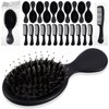 FillTouch 24 Pcs Mini Wet Hair Brush Combs Bulk Individually Wrapped Boar Bristle Hair Brushes and Disposable Combs for Travel Hotel Homeless Shelter Church Fine Cutting