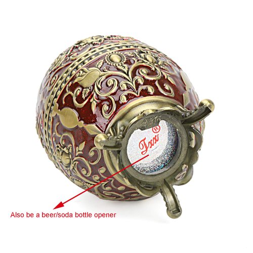 K COOL Gorgeous Automatic Toothpick Holder with Bottle Opener, Hand Press Retractable Retro Toothpick Dispenser Toothpicks Case Can Box Container for Kitchen Home Restaurant (Dark Red-Bronze Rose)