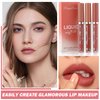 XINGXYUEL 3 Colors Nude Matte Lipstick Set Liquid Lipstick Velvet Nude Pink Lipstick Lip Stain Long Lasting Waterproof,Non-Stick Cup Not Fade Lip Gloss Lipstick for Women Lip Makeup Lip Stick Set B
