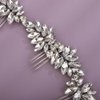 Teyglen Sparkly Rhinestone Wedding Hair Comb Headband Crystal Bridal Hair Side Comb Gold Silver Rhinestone Headpiece Hair Piece Hair Accessory for Women Bride Girls (Silver)