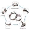 Proster 200pcs Ear Clamps Stainless Steel Hose Clamp Clip 5.8-7mm, 7.3-9mm, 8.8-10.5mm, 9.6-11.3mm, 10.8-13.3mm, 12-14.5mm, 13.5-16.2mm, 14.5-17mm, 16-19.2mm, 17.8-21.0mm
