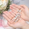 Sightor Bride Hair Vines Wedding Crystal Hair Pins Flower Leaf Headpieces Women Hair Accessories for Bridal Bridesmaid (Sliver)