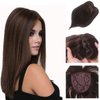 H&Bwig toupee for Women, Long Toppers Hairpiece Clip in Hair Extensions for Covering White Loss Hair Toupee(HighLight Brown)