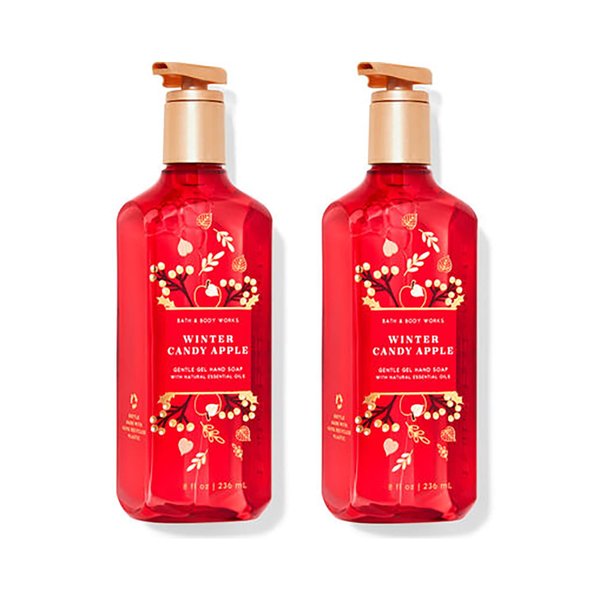 Bath & Body Works Deep Cleansing Gel Hand Soap 2 Pack 8 oz. (WInter Candy Apple), 16.0 Fl Oz