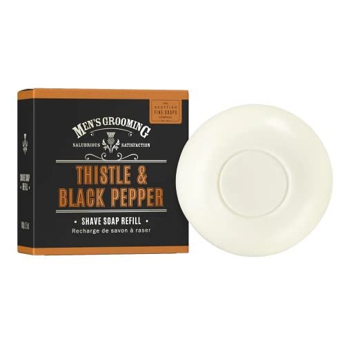 Scottish Fine Soaps Thistle & Black Pepper Shave Soap Refill 100g