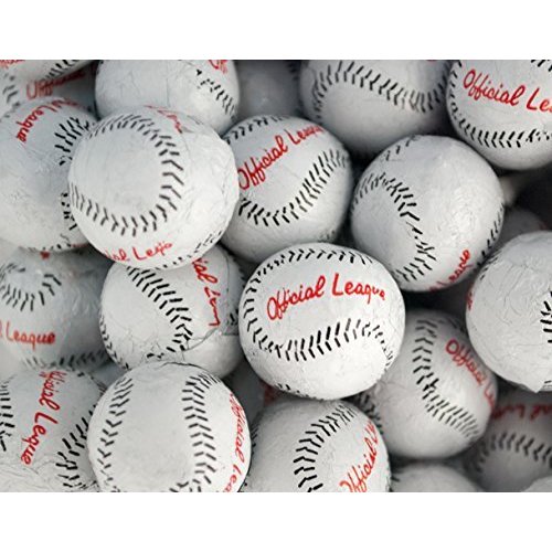 Baseballs Premium Solid Milk Chocolate Balls - 1 Lb-Approx 80 Pcs