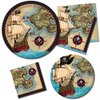 Creative Converting Pirate's Map Sturdy Style Paper Dessert Plates (8 Count), 7"