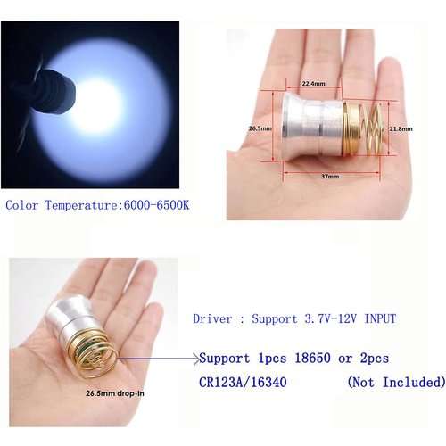 Skysted WF-502B Single Mode 10W LED Bulb 1200 Lumen Mini Portable Tactical Handheld Flashlight Torch Lamp with Clip (Blue)