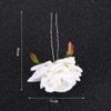 AKOAK 2 Pcs Bride Rose Floral Pin Elegant Red Bridal Hairpin Imitation White Rose U-Shaped Hair Fork Wedding Hair Accessories Fabric (White)